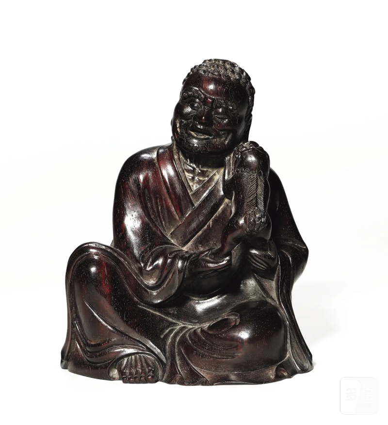 清代 紫檀木雕伏虎罗汉